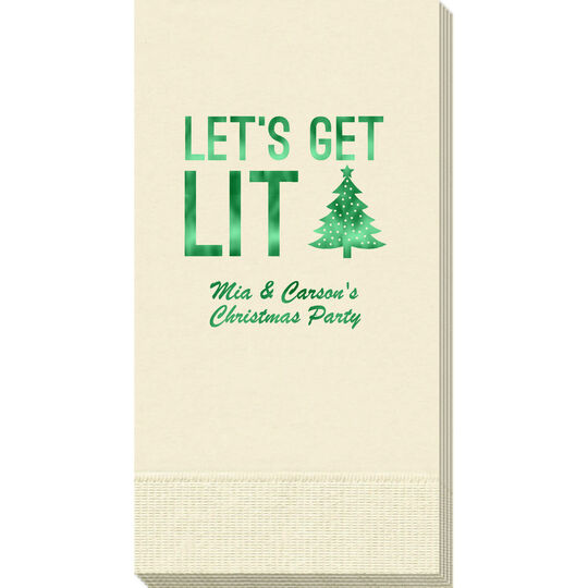 Let's Get Lit Christmas Tree Guest Towels